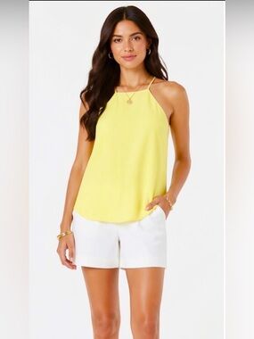 LILLY PULITZER  Rae Silk Top/Camisole - Lilly's Lemon Yellow NWT